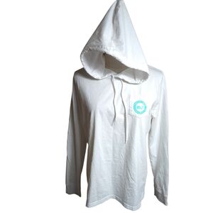 Vineyard Vines White Hooded Logo Pullover Long Sleeve Tee Shirt